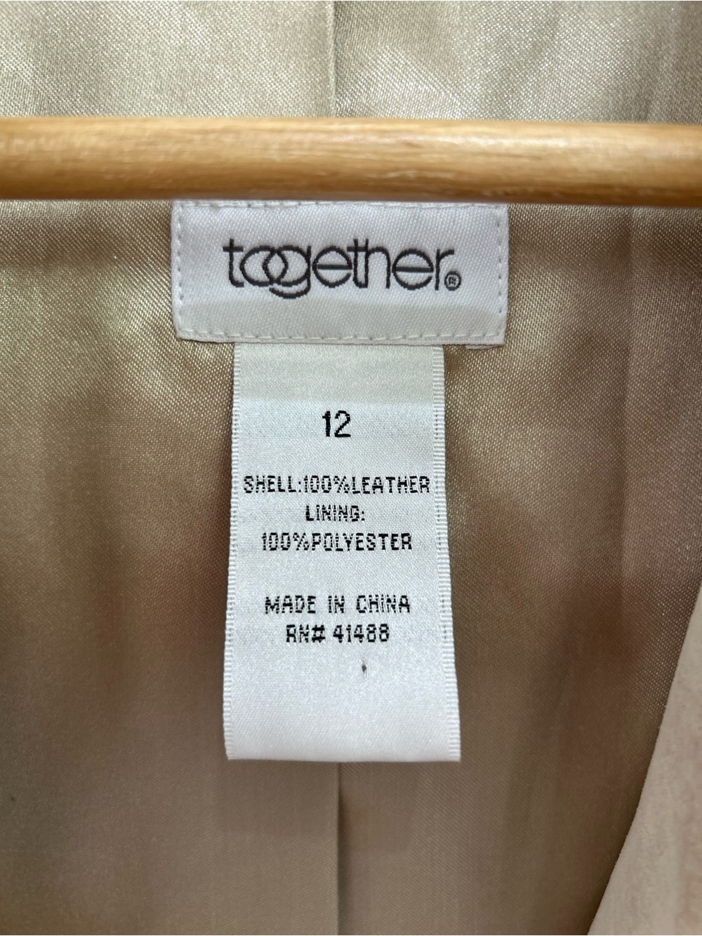 Together Y2K Beige Suede Leather Zip-Front Jacket Women’s Size 12 Boho Western - Picture 2 of 10